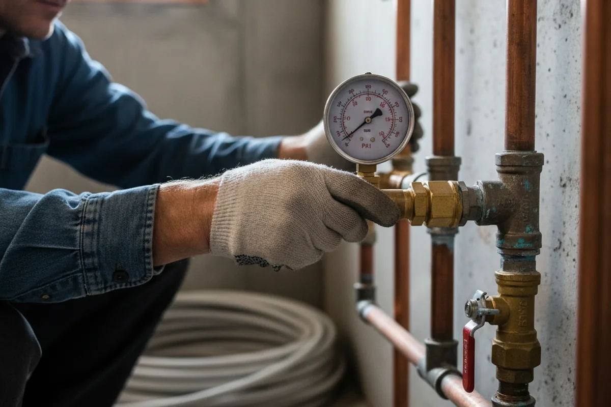 Pressure testing a repaired line during Water Line Repair in Skokie